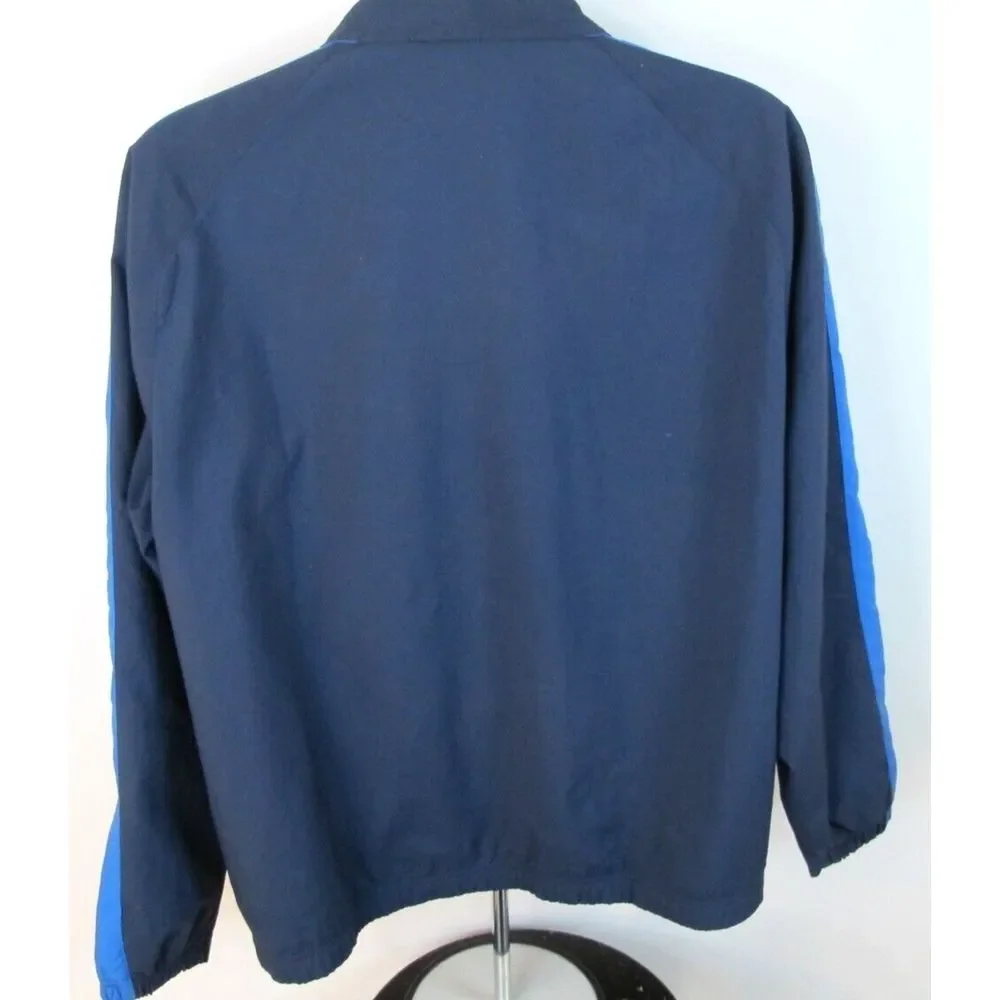 Men's Large Nike‎ Full Zip Blue Color Block Embroidered Logo Jacket